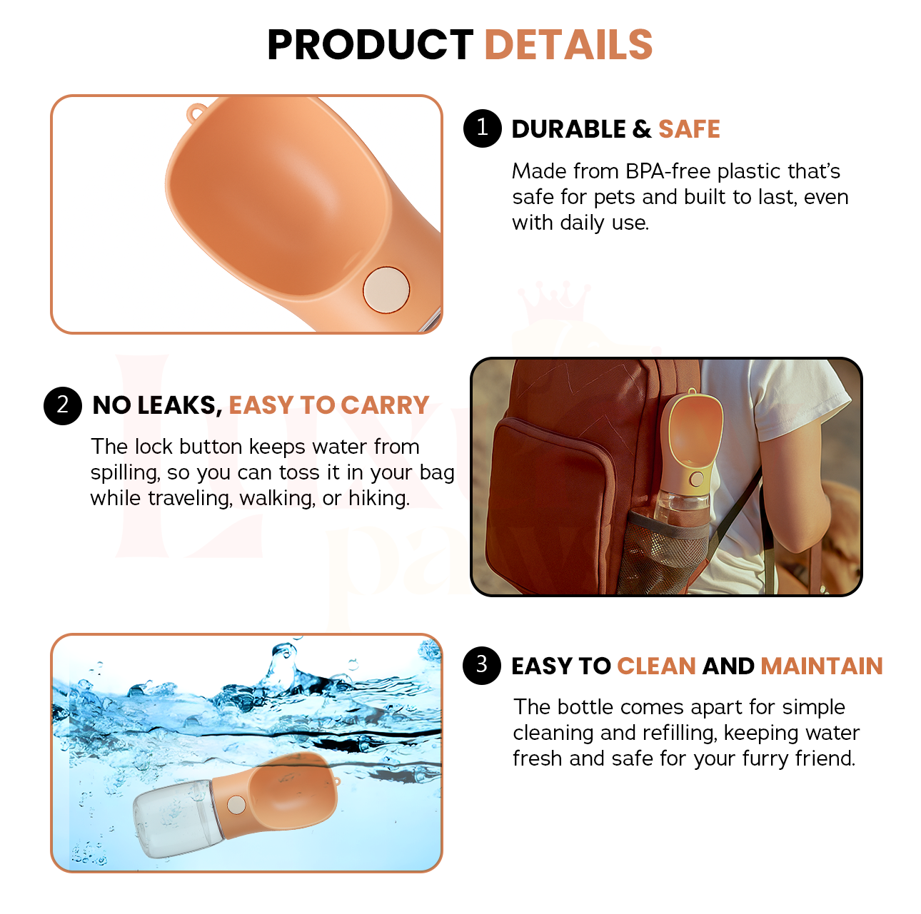 Stainless Steel Pet Bowl + Portable Pet Water Bottle (Combo Offer)