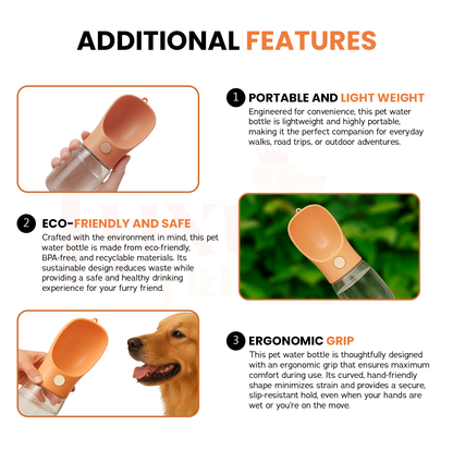 Stainless Steel Pet Bowl + Portable Pet Water Bottle (Combo Offer)